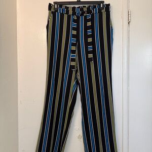 Ashley Stewart Vertical Stripe Paperbag Waist Wide Leg Pants - Size 14/16